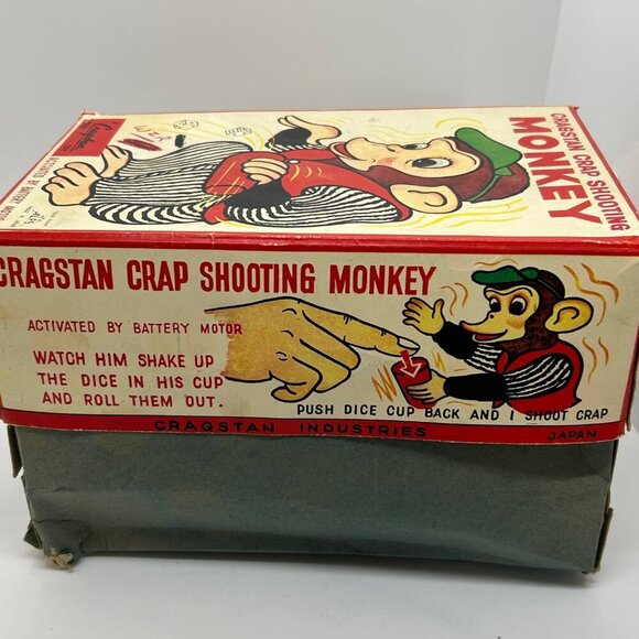 1950's Cragstan Crap Shooting Monkey Toy Japan - Picture 13 of 14